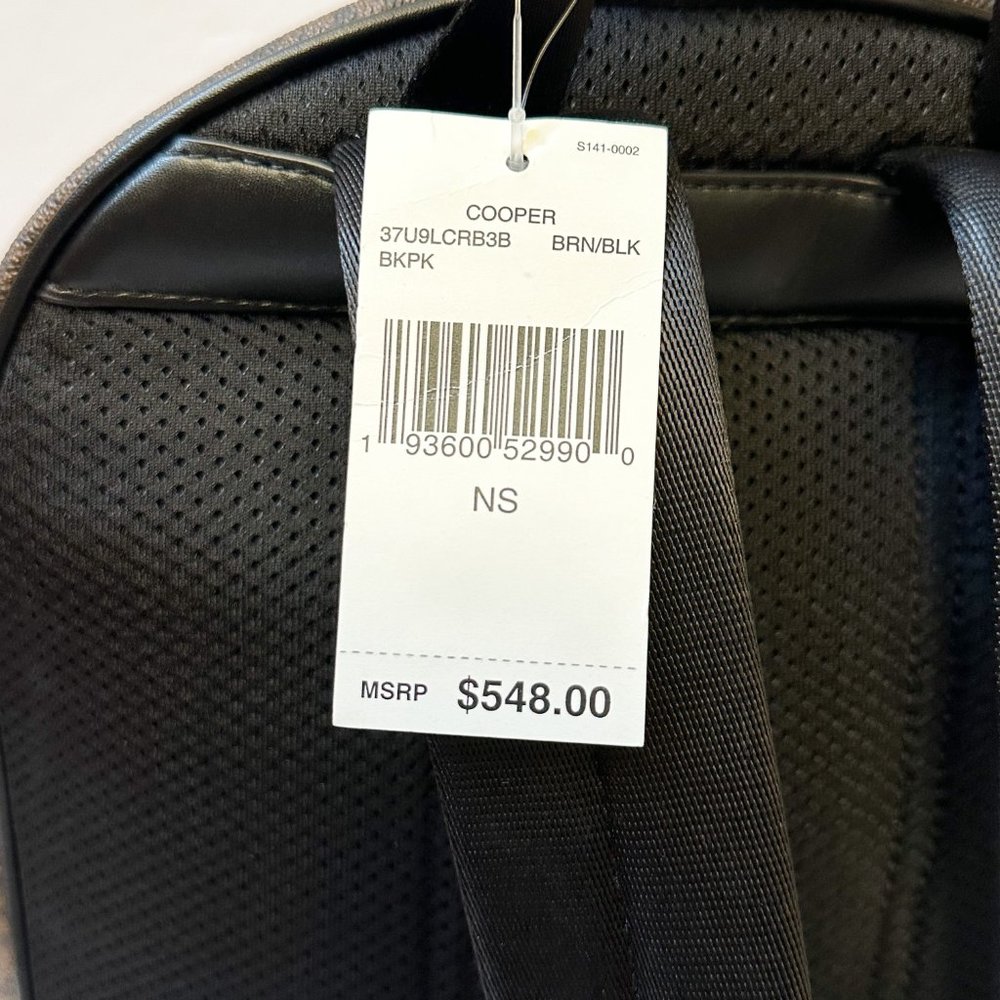 Michael Kors Cooper Large Backpack MK Brown Black - Picture 9 of 11